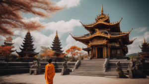 A person dreaming of visiting a Buddhist temple